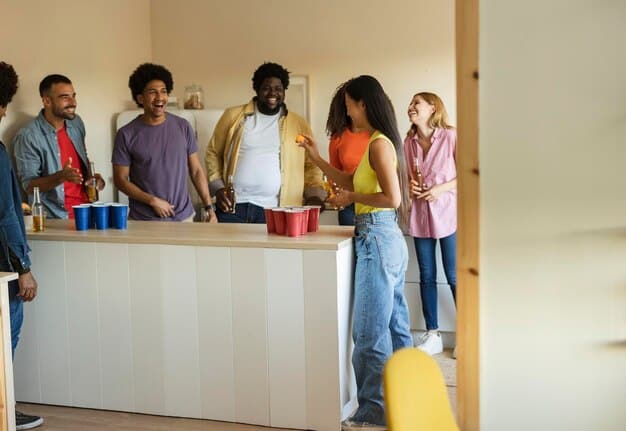 A diverse group of people standing in line at a social services center, waiting to apply for government assistance, showcasing the diversity and widespread need for social programs.