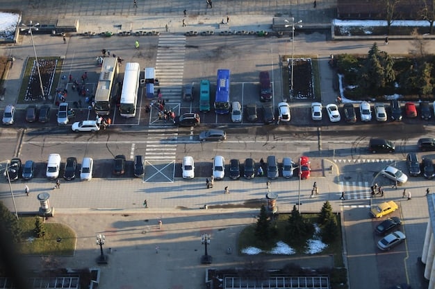 A wide shot of a bustling transportation hub with various vehicles like trucks, airplanes, and ships, visually representing the interconnectedness and vulnerability of the transportation sector to oil price fluctuations.