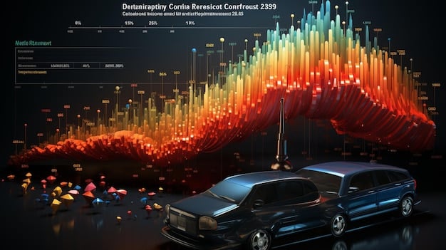 A graph illustrating the correlation between the Selic rate and the interest rates for vehicle financing over a period of time, with annotations highlighting key economic events that influenced the rates.