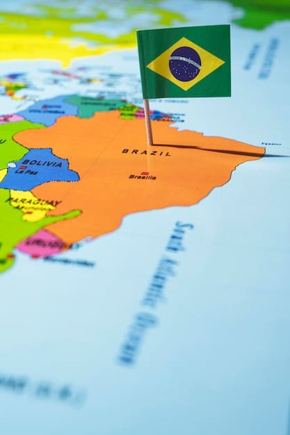 A world map highlighting several countries with arrows pointing towards Brazil, symbolizing the expansion of Brazilian exports to new international markets. The map is overlaid with graphs showing increasing trade volumes.