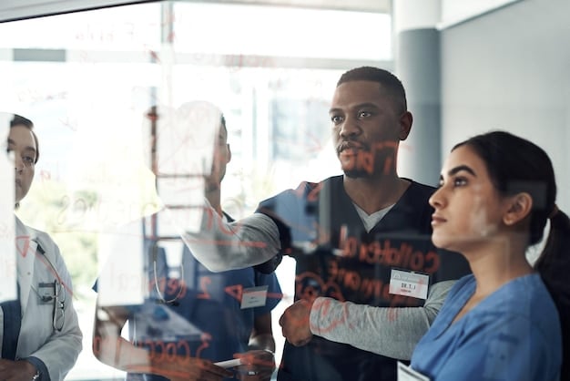 A diverse group of employees collaborating in a modern co-working space, whiteboard with legal updates and strategies in background, reflecting the interplay between labor law adaption and teamwork.
