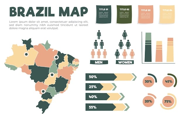 A detailed infographic showing the disparities in regional development across Brazil, highlighting key indicators such as GDP per capita, education levels, and access to healthcare, with arrows pointing to the regions most in need of investment.