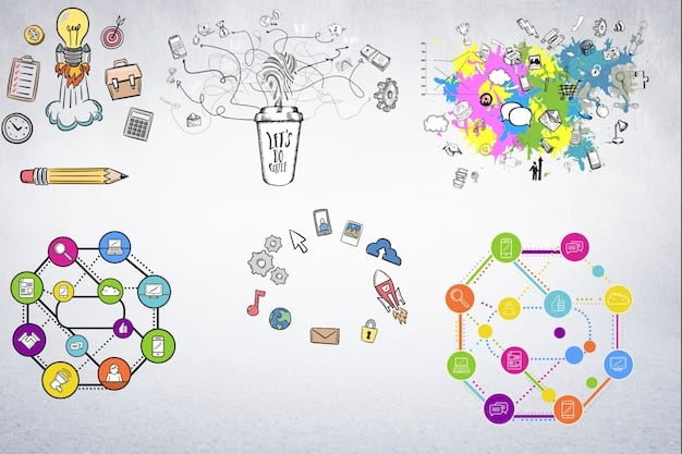 A collage of icons representing various skills and competencies, such as data analysis, problem-solving, communication, creativity, and leadership.