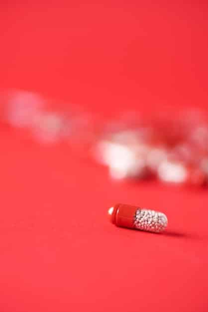 A close-up photograph focusing on prescription bottles and medication pills arranged on a table, simulating a doctor's office. The image should highlight the importance of accurate dosages and proper medication management.