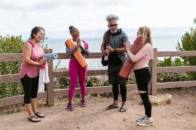 A diverse group of Brazilians, including young adults and seniors, actively participating in a fitness class outdoors in a park, highlighting the growing interest in health and wellness across different demographics in Brazil.