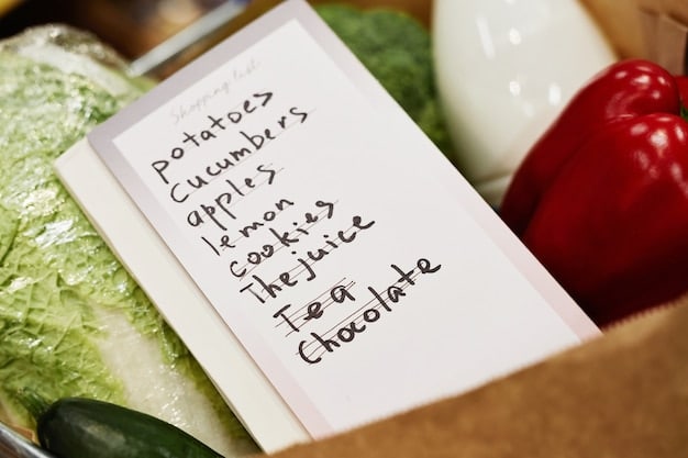 A close-up shot of a grocery list in Portuguese with prices next to each item, emphasizing strategic shopping and budgeting.
