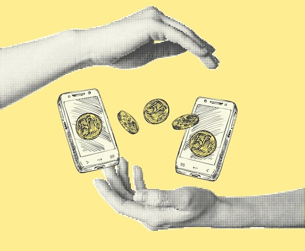 A stylized image showing a person's hand receiving coins from a digital wallet, symbolizing the potential changes in disposable income after the tax reform.