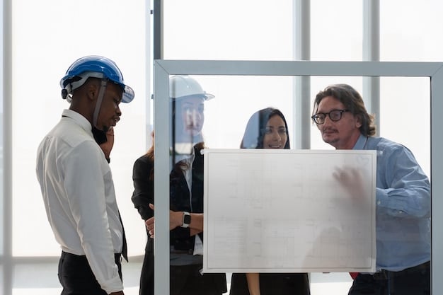 A diverse group of professionals collaborating in a brightly lit office, with certificates displayed on the wall, showcasing the importance of certifications in various industries.