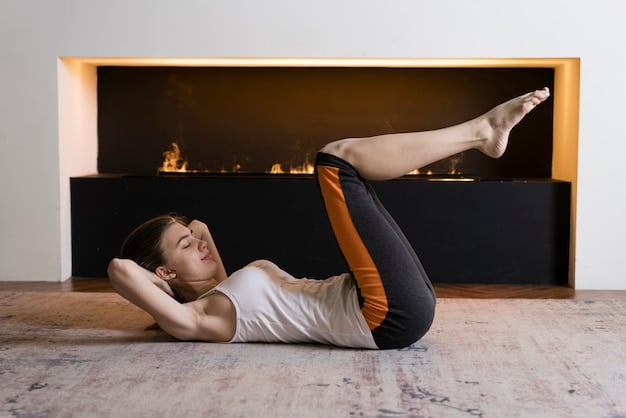 A person practicing a calming yoga routine in a peaceful setting to prepare for sleep.