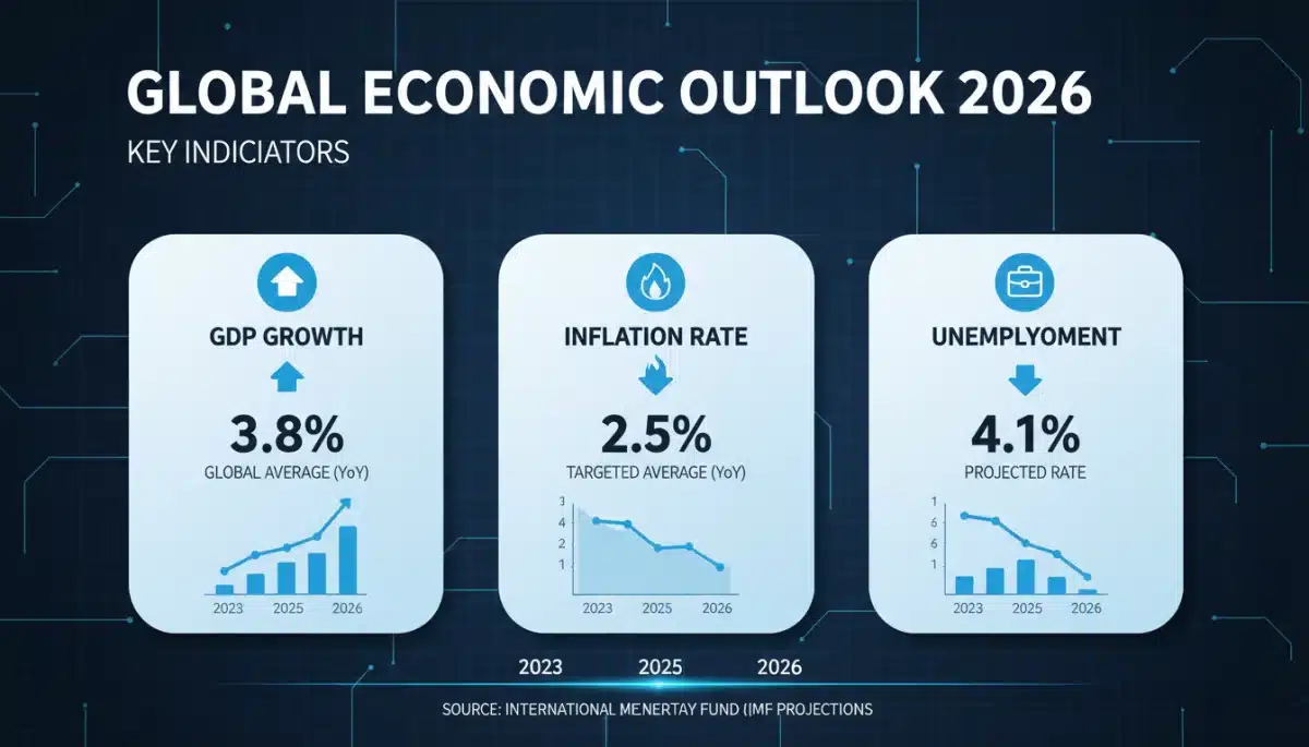 Infographic displaying 2026 economic indicators and their impact