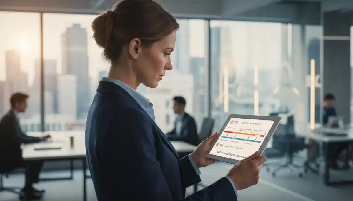 Professional planning career development on a tablet