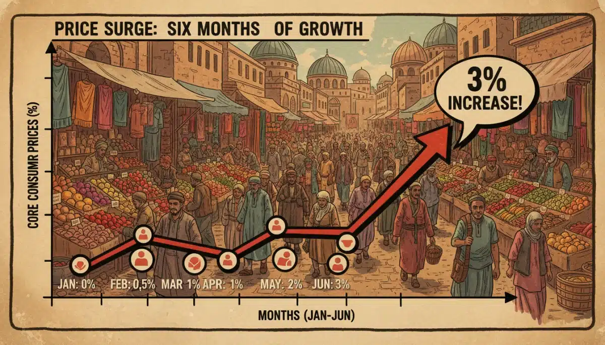 Graph showing 3% core consumer price increase