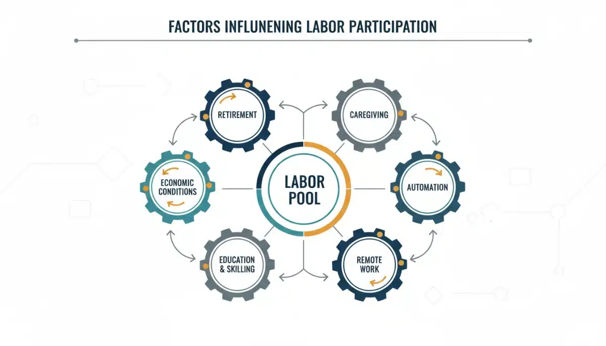 Diagram illustrating various factors affecting labor participation rates