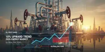 Global energy infrastructure with rising oil prices chart in 2026