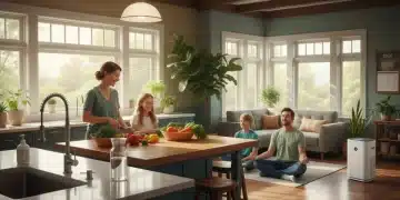 Family living healthy in a clean home, mitigating environmental toxins