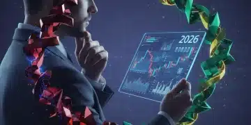 Investor analyzing financial charts with risk indicators
