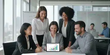 Group of professionals analyzing financial data for 401(k) growth
