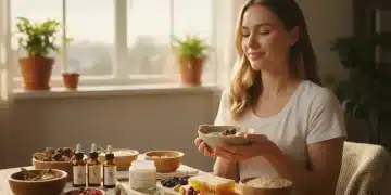 Woman with radiant skin, natural holistic skin care ingredients