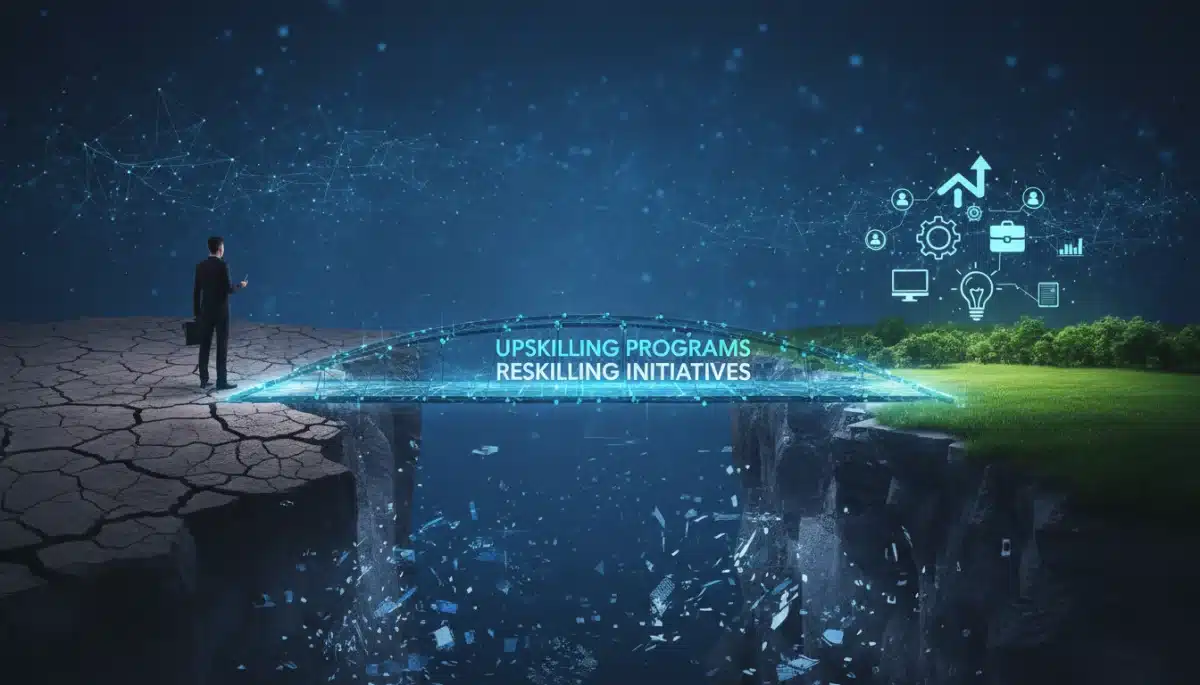 Bridging the skills gap through reskilling and upskilling programs for future jobs.