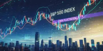 Dynamic S&P 500 chart showing 10% fluctuation, representing 2026 market volatility and investment implications.