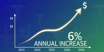 Graph showing projected 6% annual increase in US healthcare spending through 2026