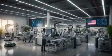Advanced manufacturing facility in the US showing a 2% output increase