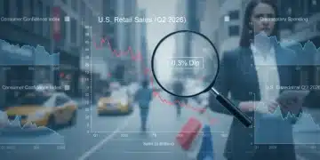 Charts showing a 0.3% dip in U.S. retail sales for Q2 2026, indicating economic shift.