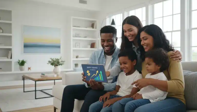 Family reviewing EITC 2026 tax benefits on a tablet